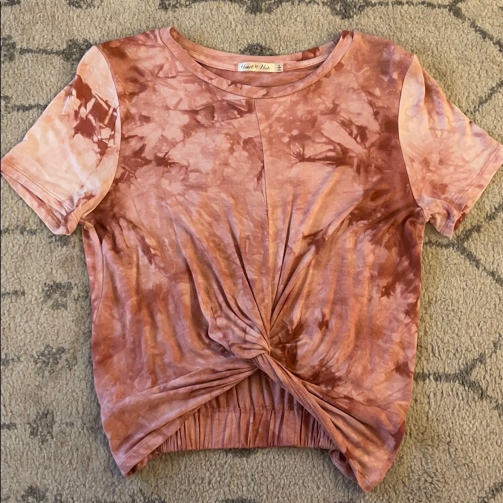 Pink tie dye crop top
